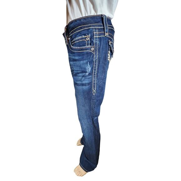 Rock Revival Jamie Bootcut Jeans Distress Size 32x36 EUC - Picture 6 of 10